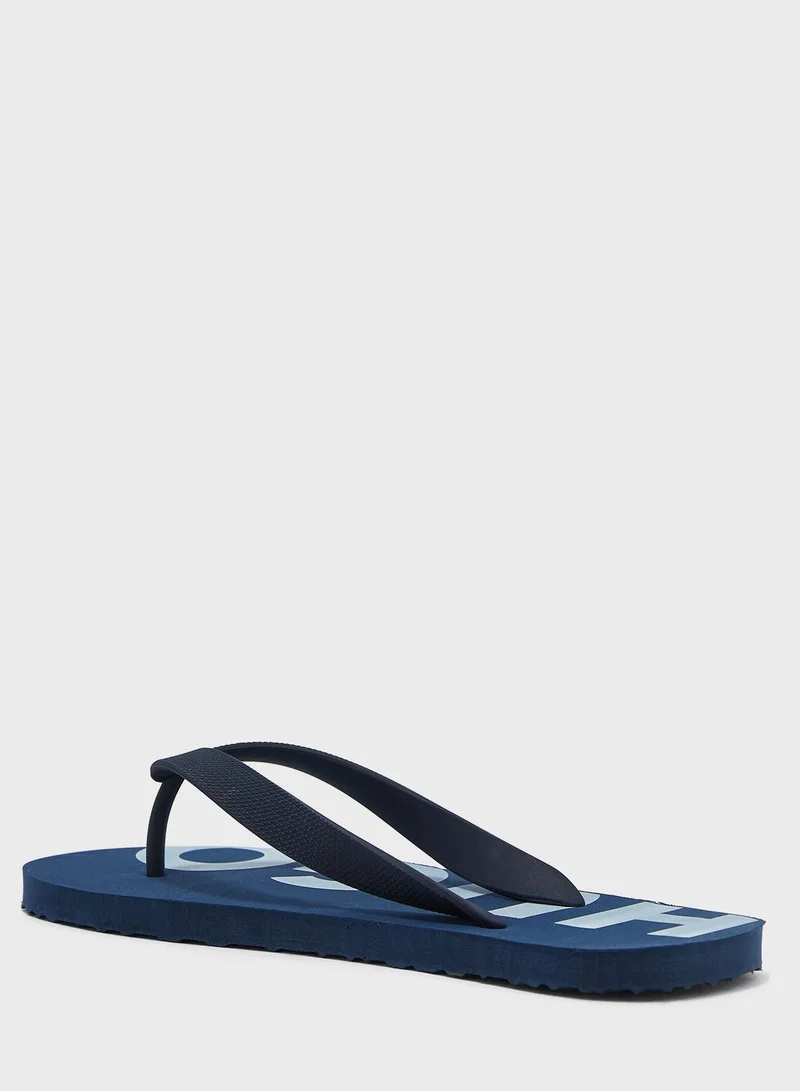 HUGO Logo Flip Flops