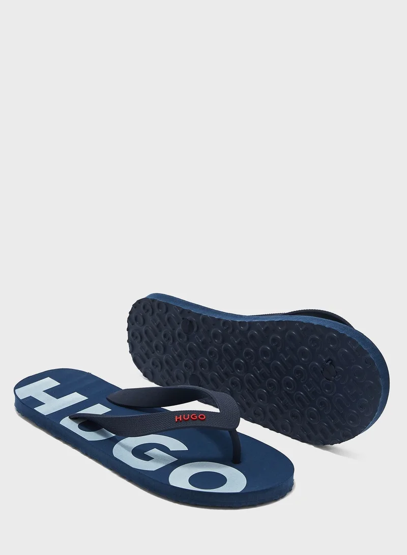 HUGO Logo Flip Flops