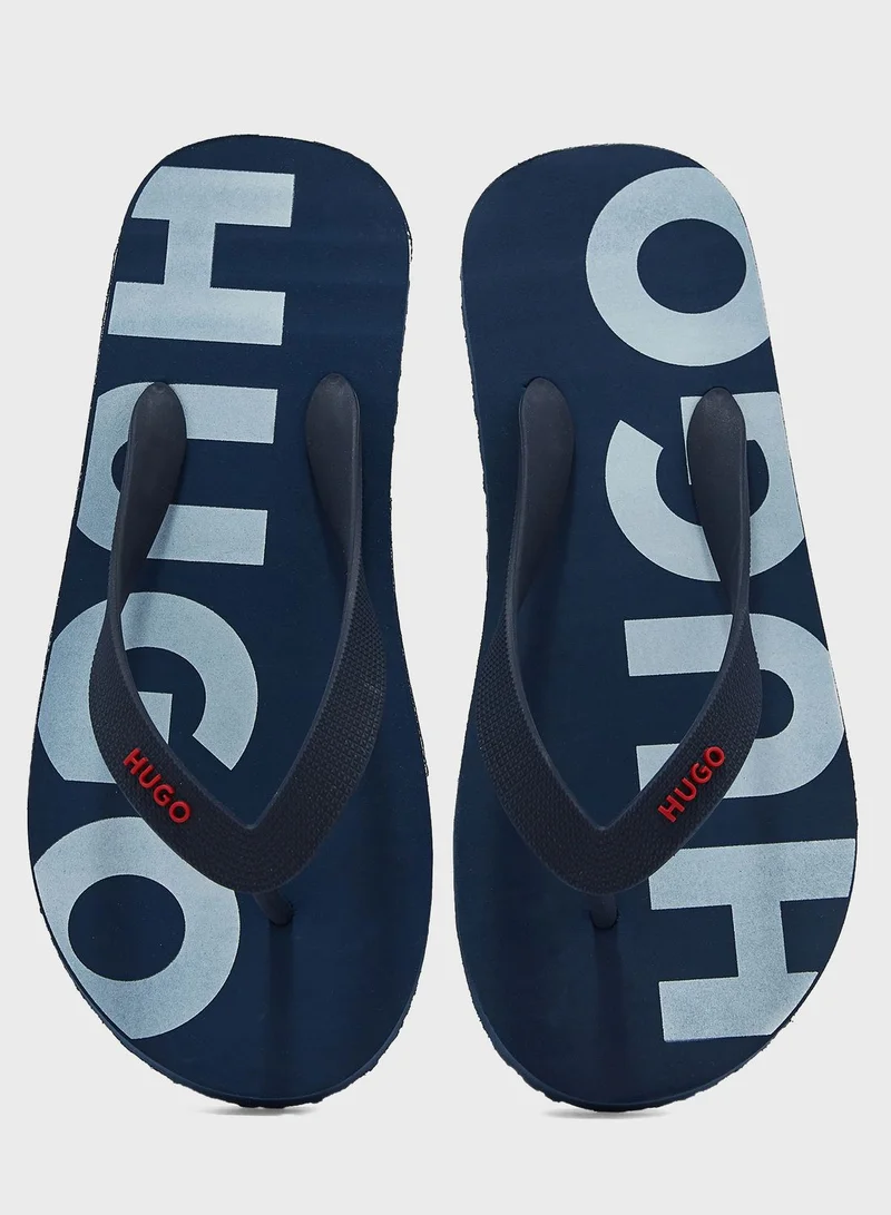 HUGO Logo Flip Flops