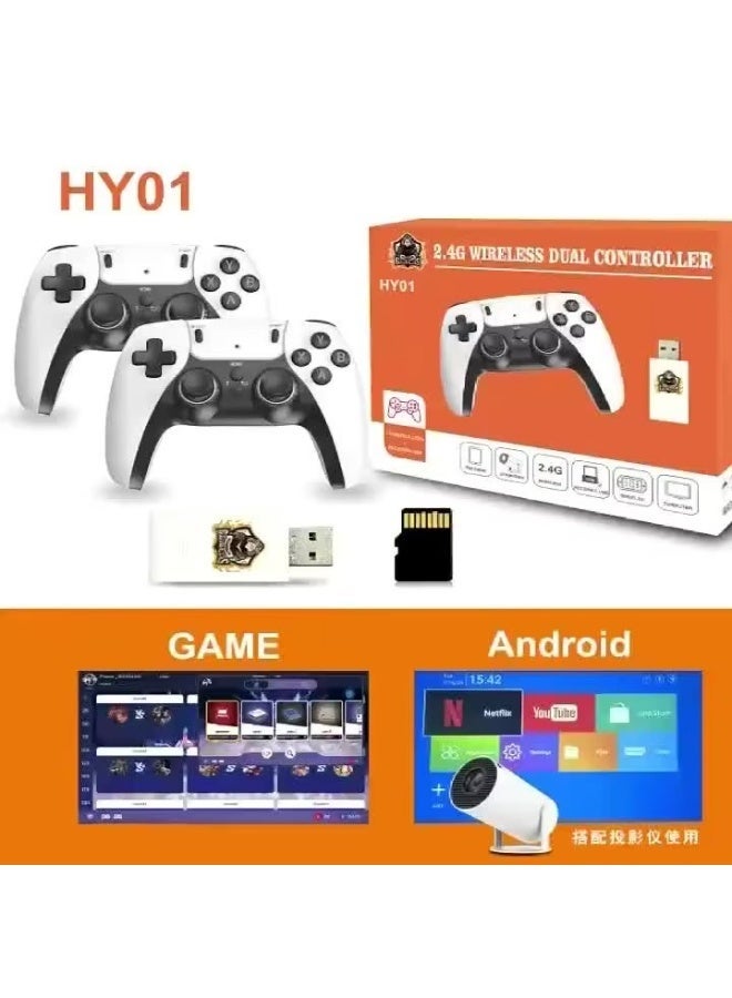 HY01 Wireless Game Console with Dual Controllers – Plug & Play Arcade System for TV, Android & Projector (Model: HY01) - Image 2