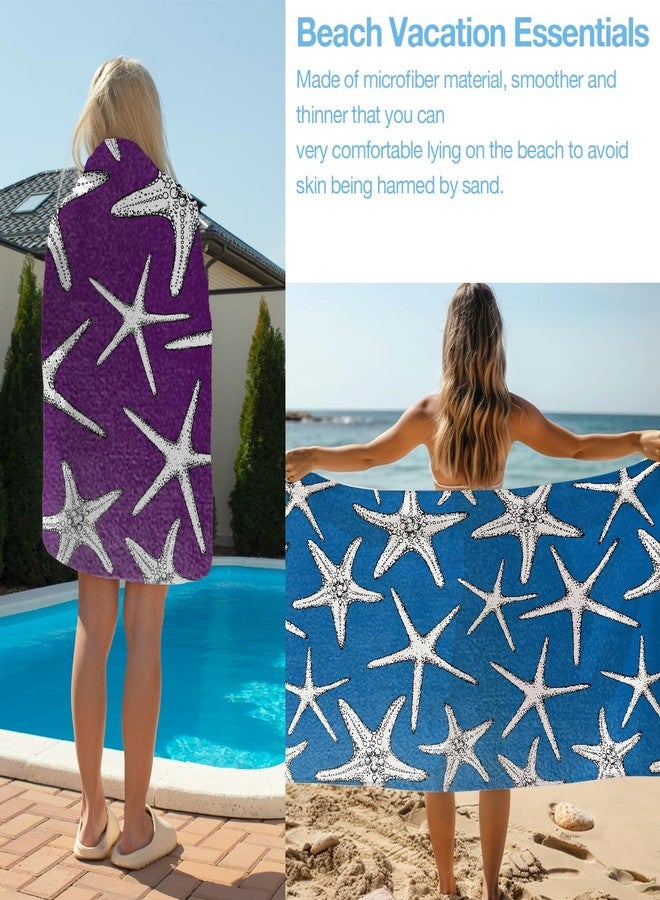 VBCVBGFH 4 Pack Colorful Starfish Beach Towel Microfiber Soft Quick Dry Oversized Swim Towels Beach Accessories Necessities for Bath Pool Camping Travel Girls Trip Weekend Bachelorette Party Favors 32x71 inch - Image 4