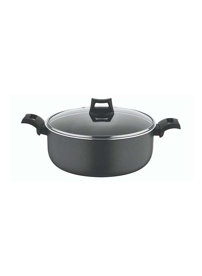 BLACK+DECKER Non-Stick Casserole, Stockpot & Stewpot with Glass Lid and 5 Layer PTFE Non-Stick Spray Coating BXSCP26BME Black - Image 1