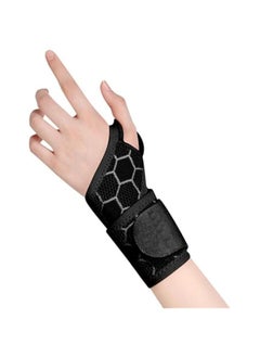 Wrist Brace Support for Carpal Tunnel, Breathable Wrist Band Adjustable velcro straps for Wrist Wraps, Stabilizer for Tendonitis, Arthrits Pain Relieving Fit Right/Left Hand Thick Black 2 Piece