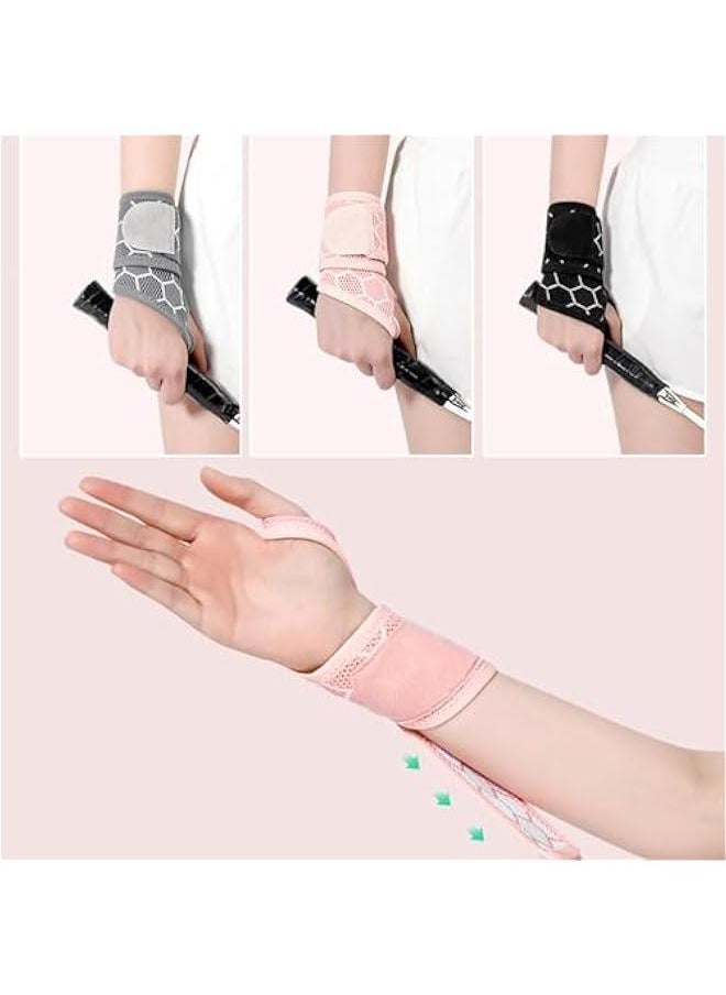 Generic - Wrist Brace Support for Carpal Tunnel, Breathable Wrist Band Adjustable velcro straps for Wrist Wraps, Stabilizer for Tendonitis, Arthrits Pain Relieving Fit Right/Left Hand Thick Black 2 Piece - Image 1