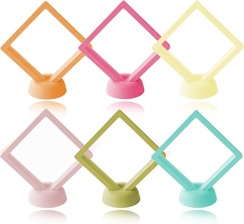 Rinpoche 3 PCS 3D Floating Frame Display Holder Stands, Multicolour, 11x11x3 cm - Image 2
