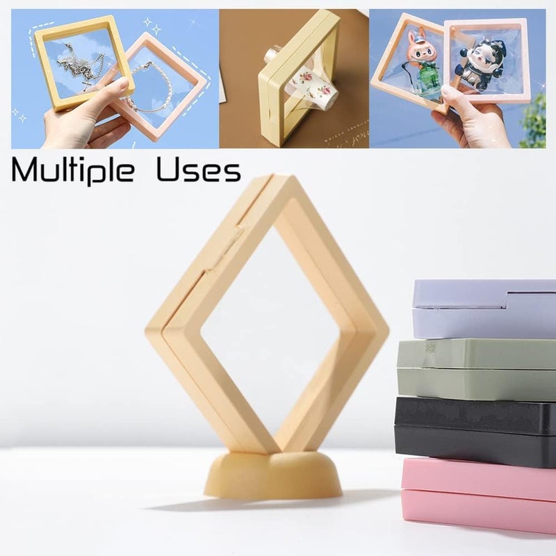 Rinpoche 3 PCS 3D Floating Frame Display Holder Stands, Multicolour, 11x11x3 cm - Image 5