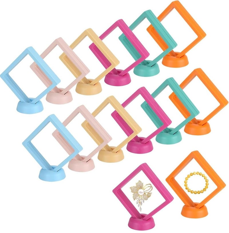 Rinpoche 3 PCS 3D Floating Frame Display Holder Stands, Multicolour, 11x11x3 cm - Image 1