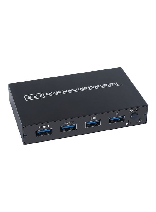 Loquat Aimos Am-Kvm 201cl 2-In-1 HDMI/USB Kvm Switch Support Hd 2k*4k 2 Hosts Share 1 Monitor/Keyboardu0026 Mouse Set Black - Image 1