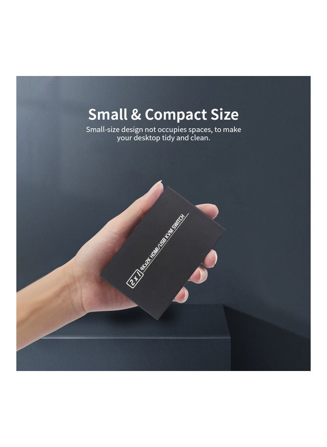 Loquat Aimos Am-Kvm 201cl 2-In-1 HDMI/USB Kvm Switch Support Hd 2k*4k 2 Hosts Share 1 Monitor/Keyboardu0026 Mouse Set Black - Image 4