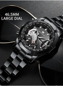 VavaVoom Wrist Watch For Men, Fashion Analog Quartz Men's Watch, 3BAR Waterproof Quartz Watch With Stainless Steel Strap, Wear Resistant Comfortable Luxury Wrist Watch With Luminous Pointer, (Gold)  - Image 3