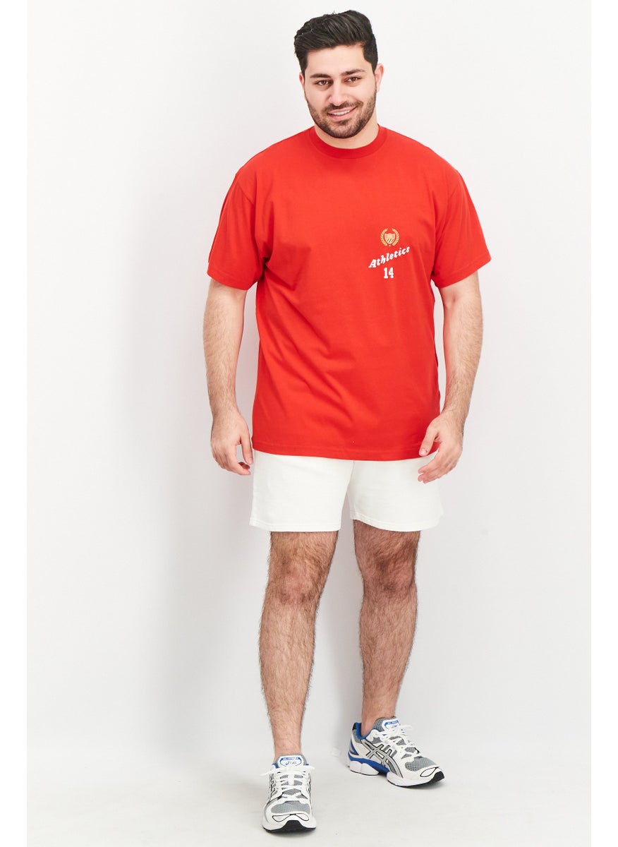 Bel-Air Athletics - Men Sportswear Fit Short Sleeve Brand Logo T-Shirt, Red Combo - Image 1