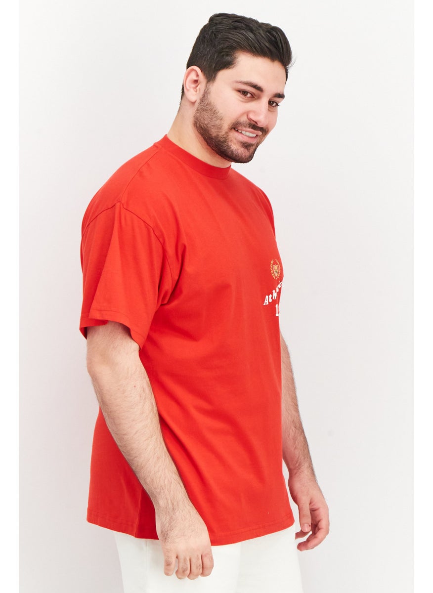 Bel-Air Athletics - Men Sportswear Fit Short Sleeve Brand Logo T-Shirt, Red Combo - Image 1