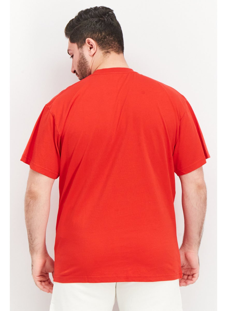 Bel-Air Athletics - Men Sportswear Fit Short Sleeve Brand Logo T-Shirt, Red Combo - Image 1