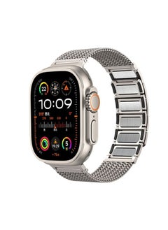 Replacement Strap For Apple Watch Series 2 38mm Magnetic Clasp Braided Chain Stainless Steel Watch Band Frosted Gold