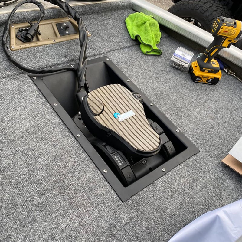 UanofCn 100RTMP Trolling Motor Tray for Minn Kota Motor Corded Foot Pedal Control Pan Coated Aluminum and Recessed - Image 5