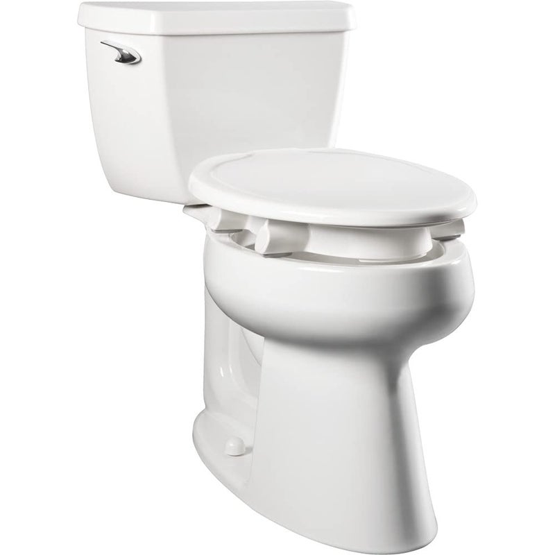 Bemis Assurance 3" Raised Toilet Seat for Seniors, Made in USA, Secure Hinges, Clean Shield Guard, Elongated, White - Image 1