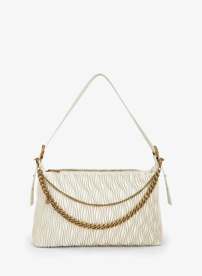 Textured Shoulder Bag With Adjustable Strap