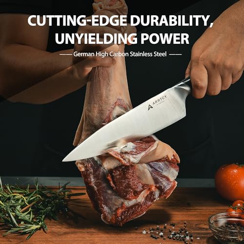 Arrtcy Knife Set with Block, Kitchen Knife Set 15-Piece with Sharpener - High Carbon Stainless Steel Dishwasher Safe Knives with Ergonomic Handles for Chef & Home - Image 4