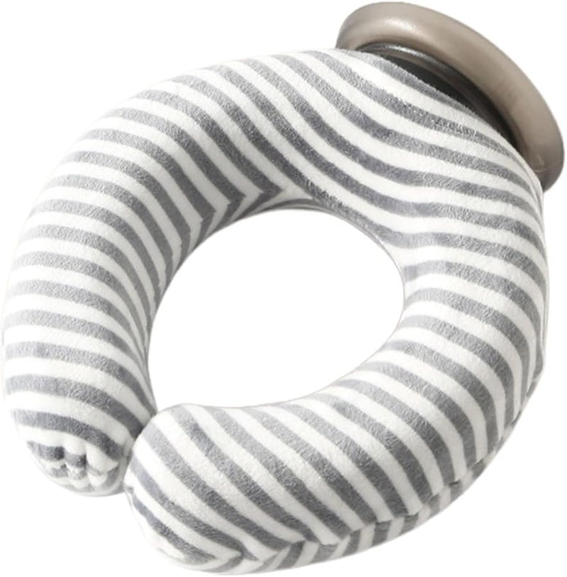 حقيبة تدفئة محمولة على شكل حرف U ذات خطوط رمادية للرقبة والكتفين - علاج حراري ساخن وبارد - Image 1