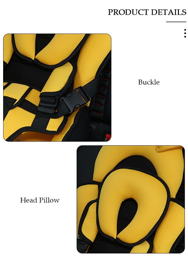 DUNISO Portable Child Car Safety Chair Safety Seat with Neck Pillow and Five-Point Belt for Kids - Image 2
