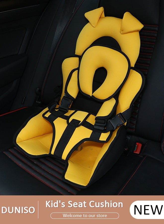 DUNISO Portable Child Car Safety Chair Safety Seat with Neck Pillow and Five-Point Belt for Kids - Image 1