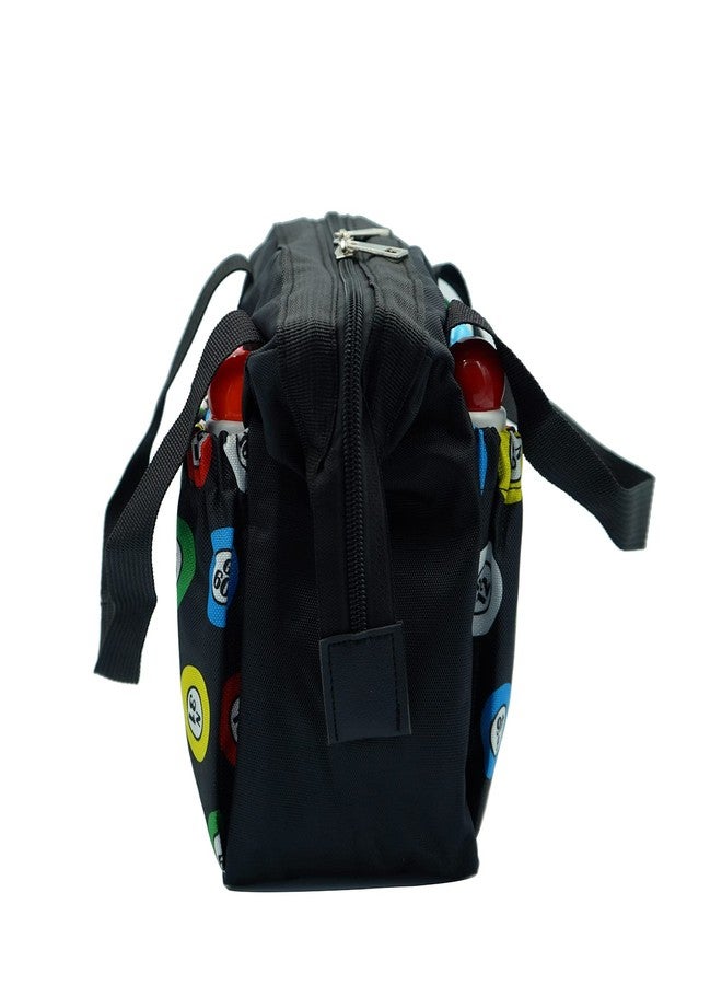 Yuanhe Bingo Dauber Bags with 6 Pockets Black Bingo Tote Bag - Image 3