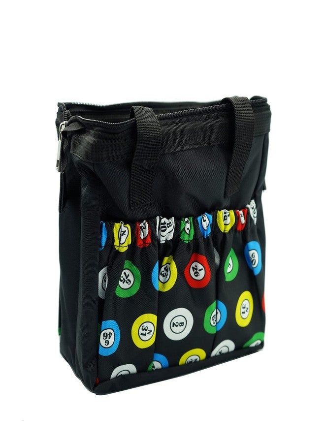 Yuanhe Bingo Dauber Bags with 6 Pockets Black Bingo Tote Bag - Image 2