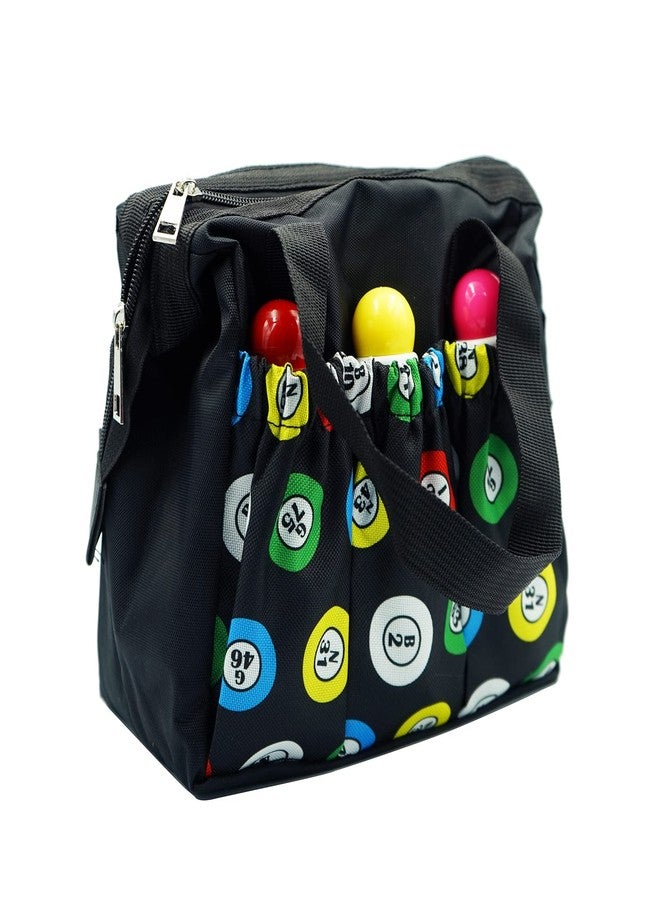 Yuanhe Bingo Dauber Bags with 6 Pockets Black Bingo Tote Bag - Image 1