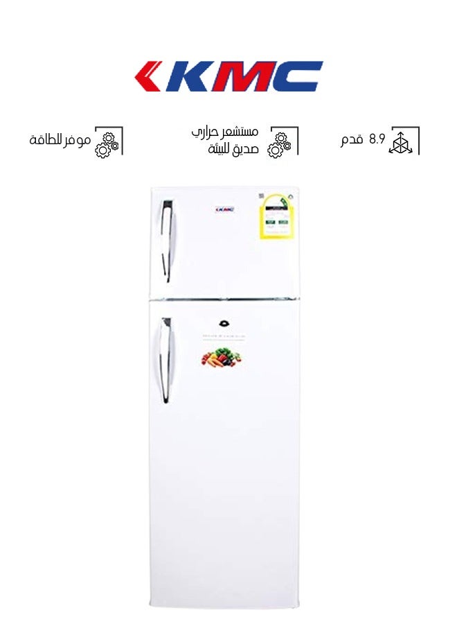 كي ام سي ثلاجة بابين 8.9 قدم - أبيض - KMF-255HD-W - Image 1