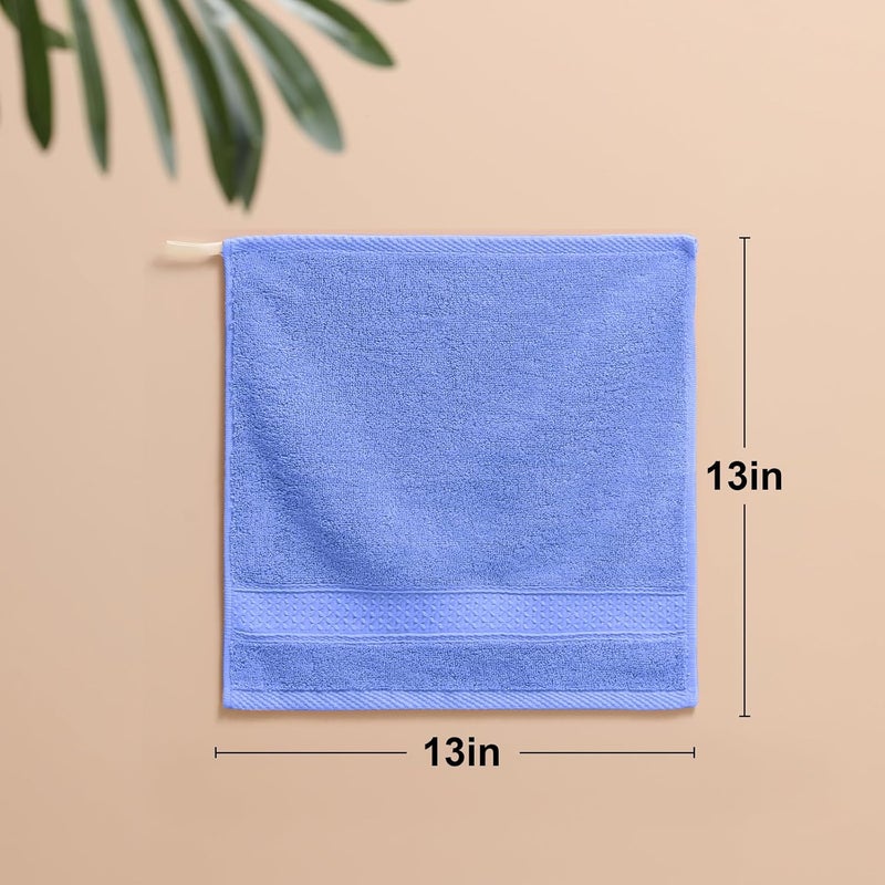 QAJ 6 Pack 100% Cotton Washcloths Set, Highly Absorbent and Soft Feel Fingertip Towels, 13 x 13 in Quick Dry Face Cloths - Image 3