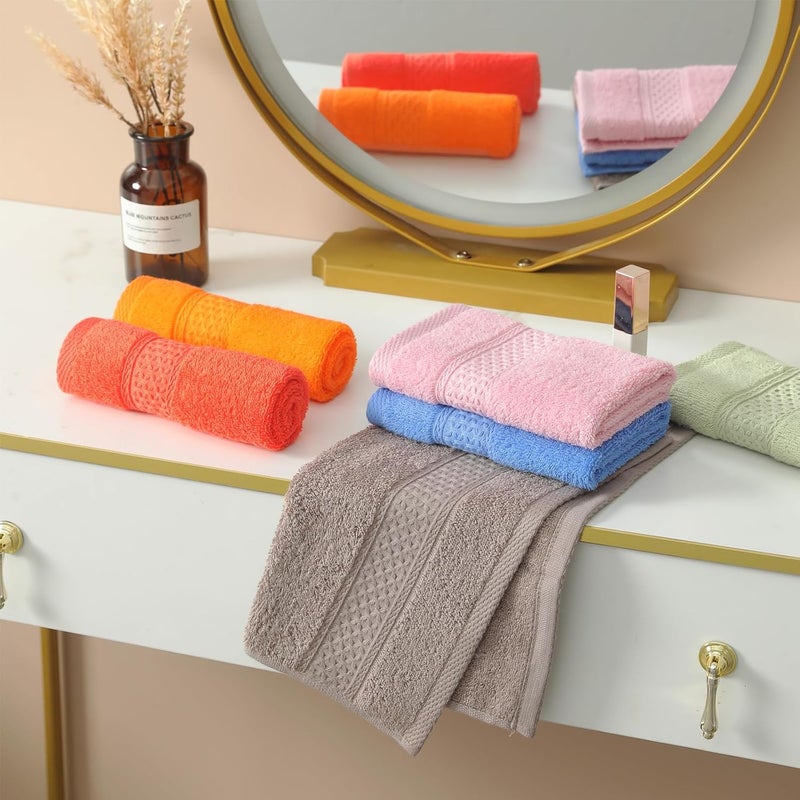 QAJ 6 Pack 100% Cotton Washcloths Set, Highly Absorbent and Soft Feel Fingertip Towels, 13 x 13 in Quick Dry Face Cloths - Image 4