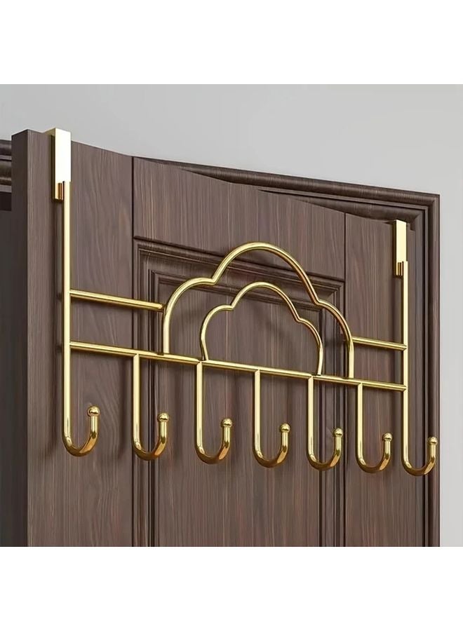 Bohemian Style Metal Wall Mounted Hook Rack Golden Finish Towel Bag Holder Cloud Style - Image 3
