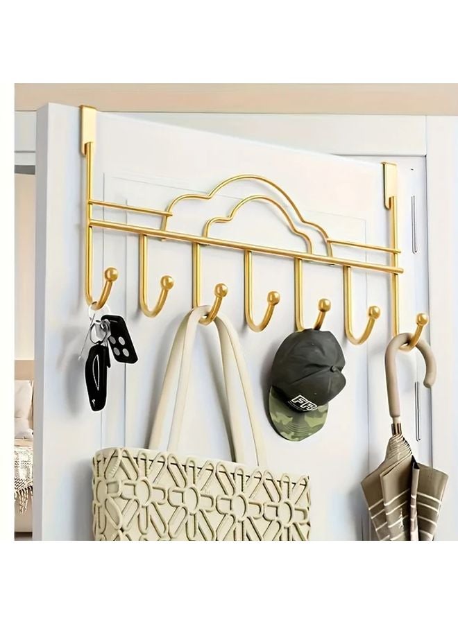 Bohemian Style Metal Wall Mounted Hook Rack Golden Finish Towel Bag Holder Cloud Style - Image 5