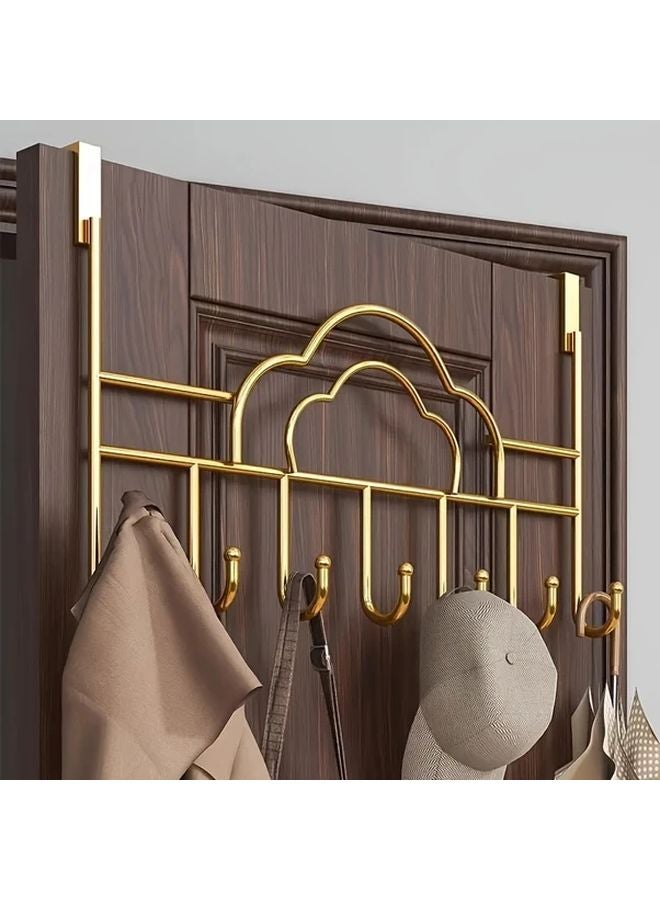 Bohemian Style Metal Wall Mounted Hook Rack Golden Finish Towel Bag Holder Cloud Style - Image 2