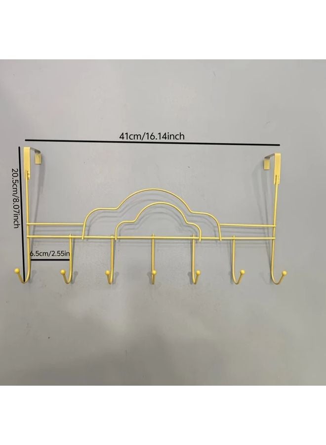 Bohemian Style Metal Wall Mounted Hook Rack Golden Finish Towel Bag Holder Cloud Style - Image 4