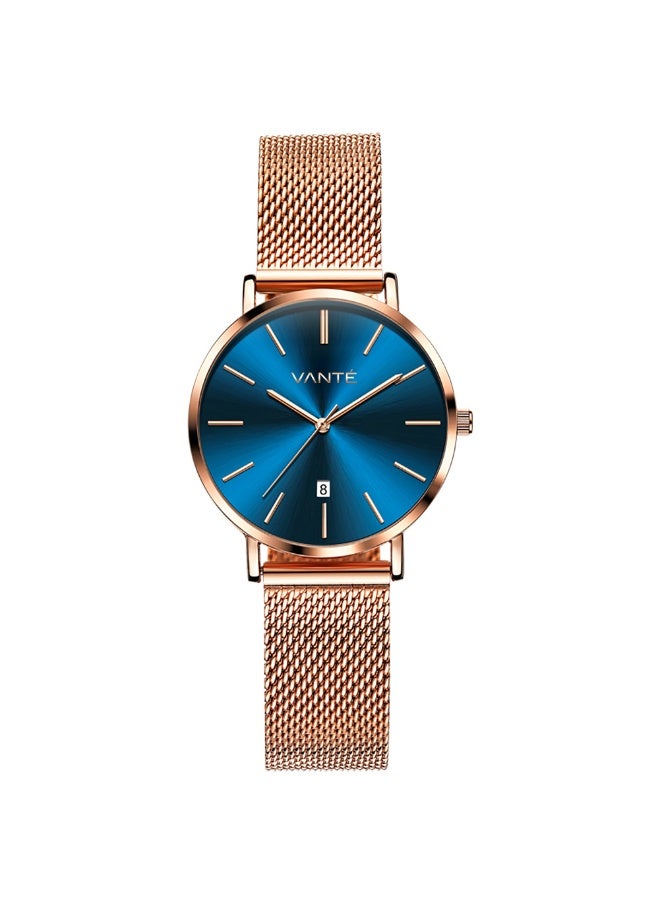VOGUE VENUE VANTE Series Women’s Classic Rose Gold & Midnight Blue Mesh Watch by VOGUE VENUE-VNT020 - Image 1