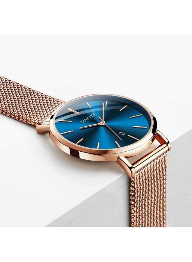 VOGUE VENUE VANTE Series Women’s Classic Rose Gold & Midnight Blue Mesh Watch by VOGUE VENUE-VNT020 - Image 5