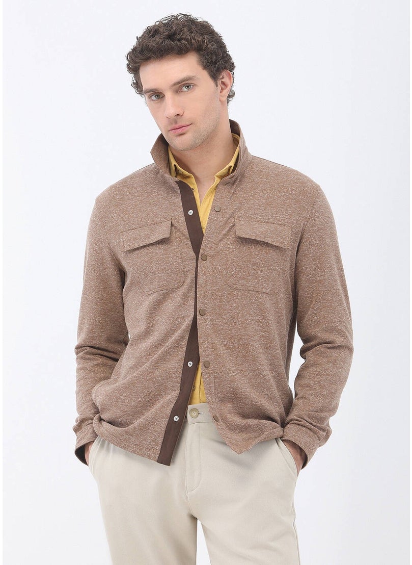 Kip - Brown Linen Blend Overshirt - Image 1
