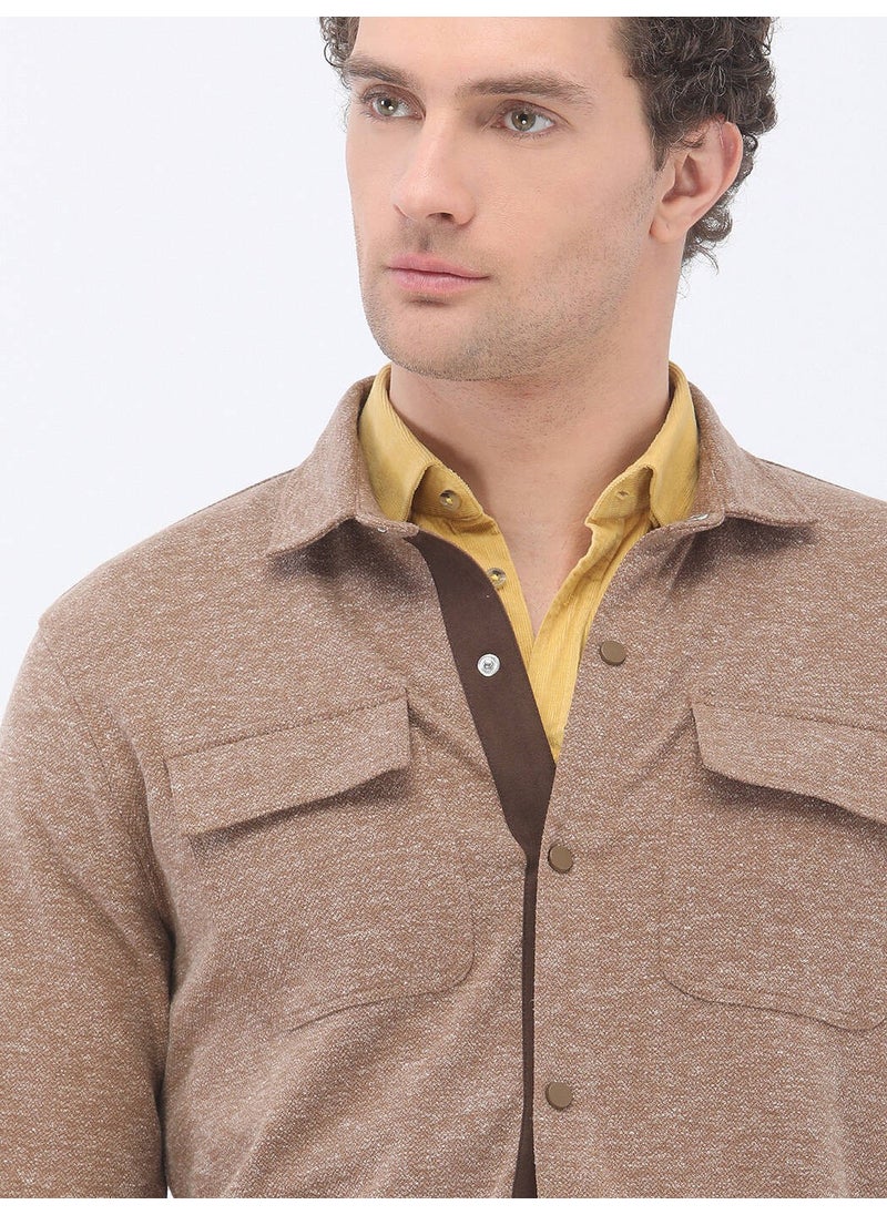 Kip - Brown Linen Blend Overshirt - Image 1