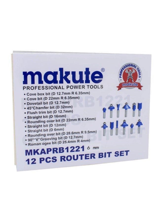 makute 12PCS Router Bit Set 6mm & 8mm – Tungsten Carbide Woodworking Bits for Trimming, Grooving, Chamfering & Edging – MKAPRB1221-6/ MKAPRB1221-8 - Image 5