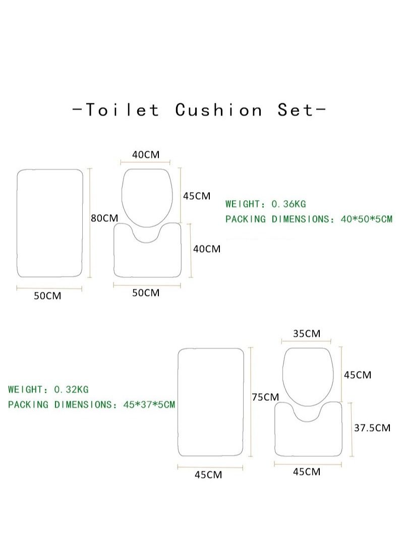 Bluejw Marble Bathroom Rug Set,3 Pieces Bath Mats Set For Bathroom,Vintage Style Non-Slip Washable Cover Floor Rug Decorations For Kitchen Bathroom Bedroom - Image 5