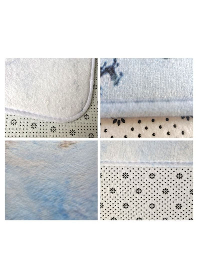 Bluejw Marble Bathroom Rug Set,3 Pieces Bath Mats Set For Bathroom,Vintage Style Non-Slip Washable Cover Floor Rug Decorations For Kitchen Bathroom Bedroom - Image 4