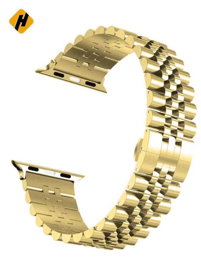 HuHa Compatible with Apple Watch Band 41mm 40mm 38mm, Stainless Steel Heavy Band with Butterfly Folding Clasp Link Bracelet for iWatch Series8/7/6/ SE Series 5/4/3/Men Women,  - Image 2