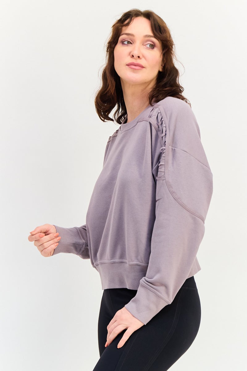 Nike Women Plus Size Long Sleeve Outdoor Sweatshirt, Lavender - Image 2