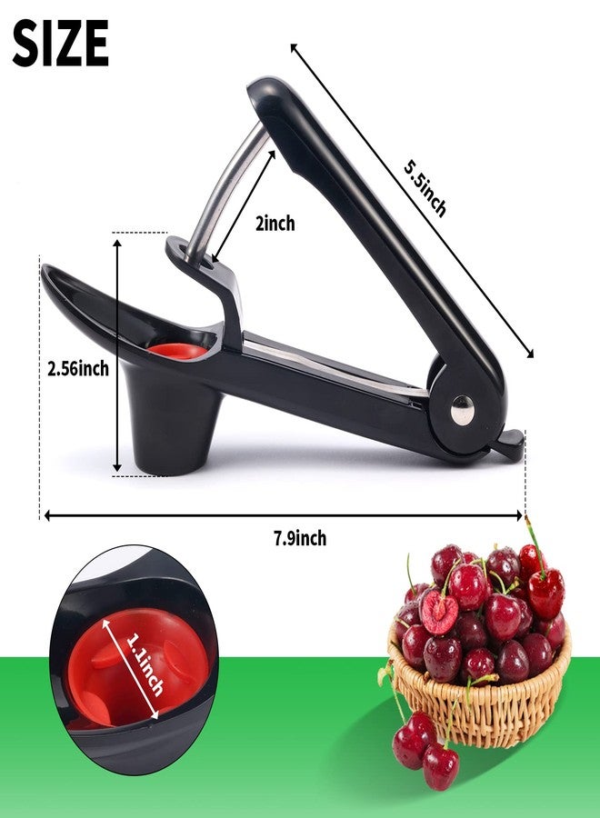 KABUDA 2 Packs Cherry Pitter Tools, Cherry Seed Core Remover Olives Pitter Tool, Stainless Steel Cherries Corer with Space-Saving Lock Design (Black & Green) - Image 5
