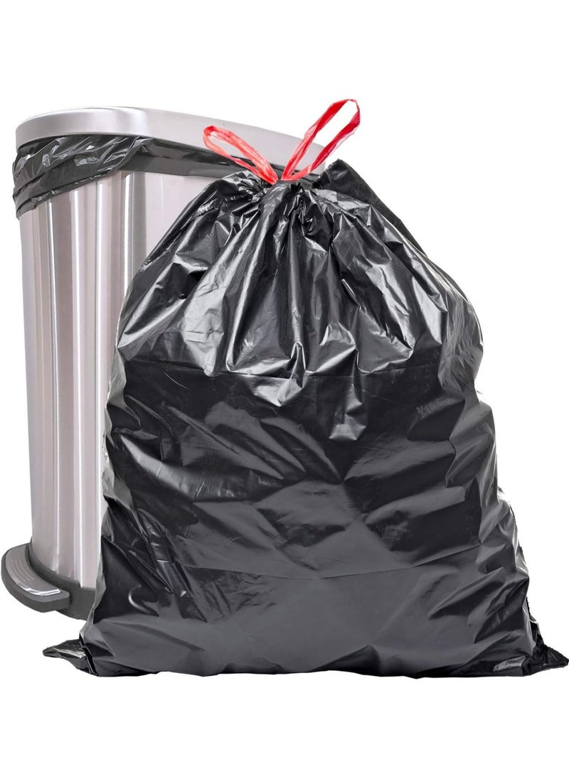 OqFresh+ 3 Packs of 60-Piece Drawstring Garbage Bags - 20 Gallon Black Trash Bags, High-Quality Waste Bags with Special Drawstring for Secure Closure  - Image 2