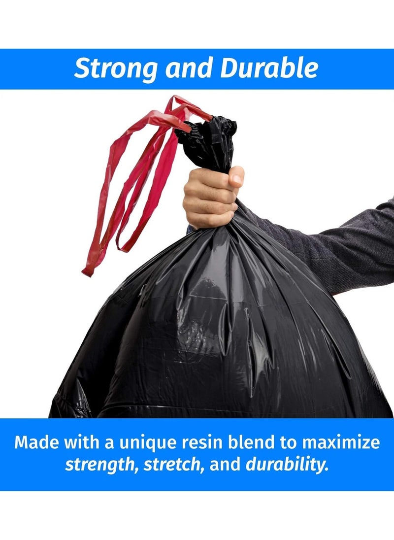 OqFresh+ 3 Packs of 60-Piece Drawstring Garbage Bags - 20 Gallon Black Trash Bags, High-Quality Waste Bags with Special Drawstring for Secure Closure  - Image 4