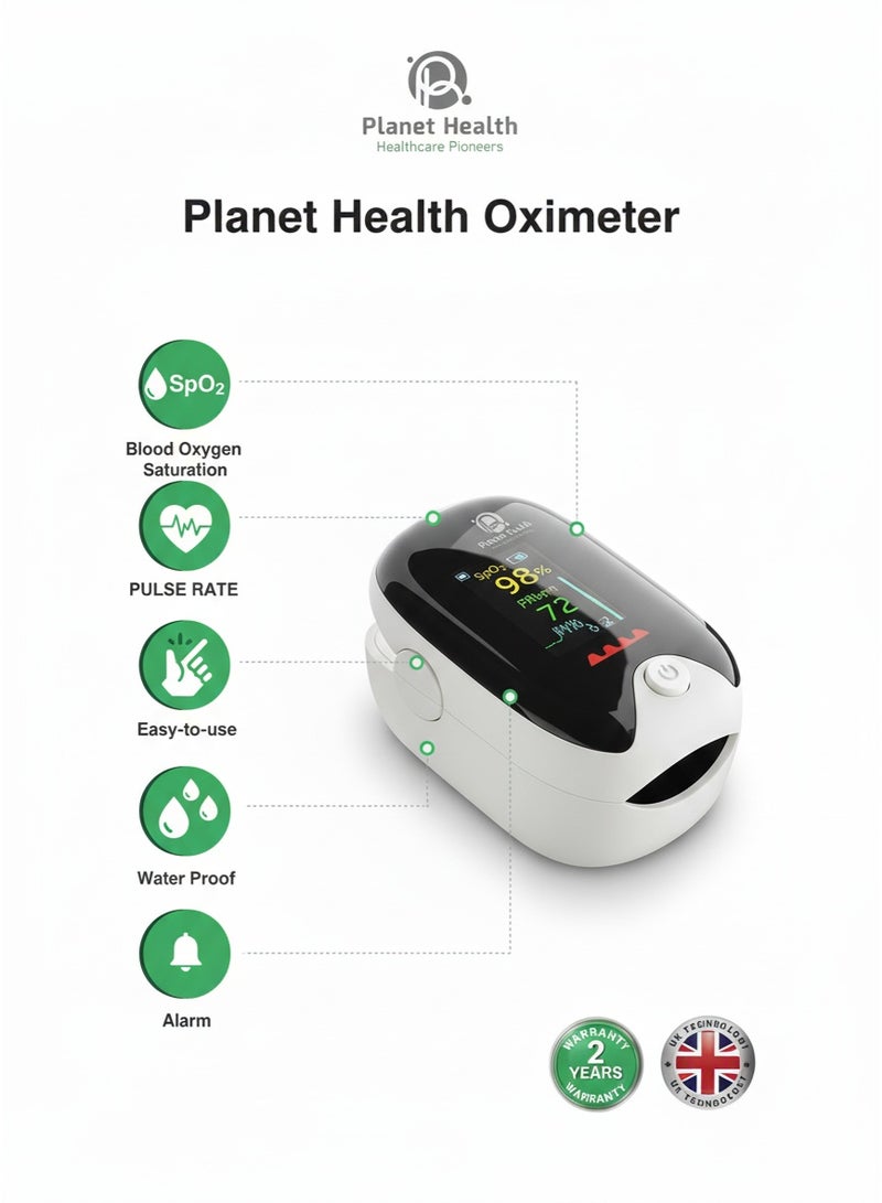 صحة الكوكب راقب تنفسك ونبضك بثواني وانت في بيتك أوكسي ميتر احترافي بضمان سنتين من Planet Health - Image 3