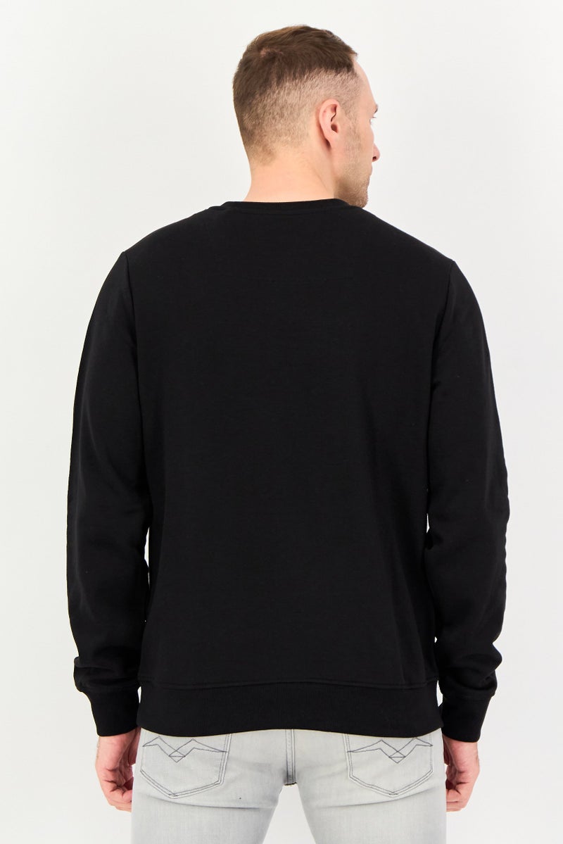 Threadbare Men Crew Neck Embroidered Logo Long Sleeves Sweatshirt, Black - Image 2