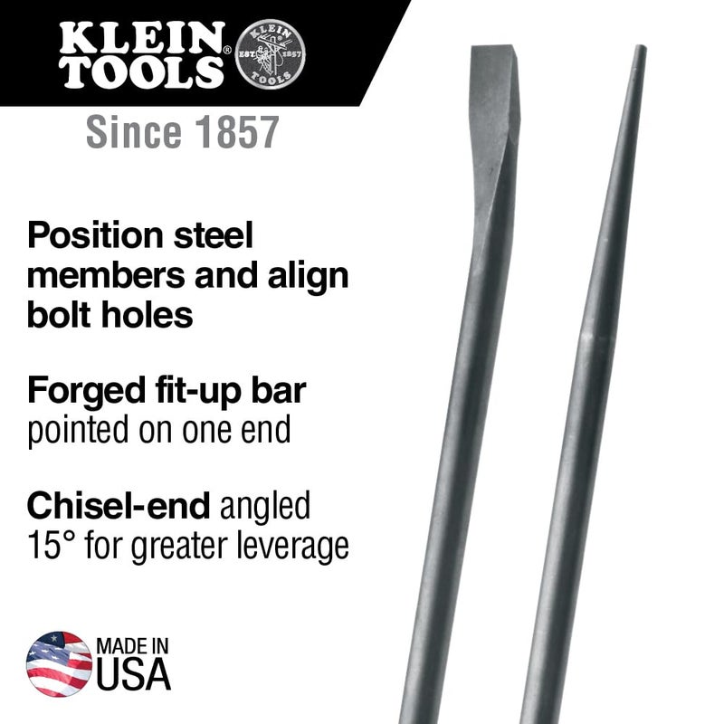Klein Tools 3246 Round 7/8-Inch x 36-Inch Connecting Bar, Made in USA, Sleever Bar for Aligning, Prying and Chiseling - Image 2